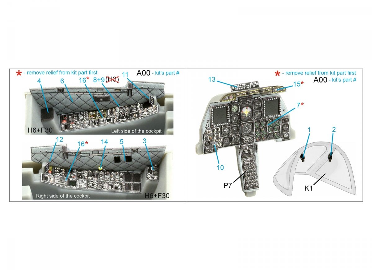 Quinta Studio QDS-48361 A-10C 3D-Printed &amp;amp; coloured Interior on decal paper (Hobby Boss) (Small version) 1/48 – zdjęcie 2