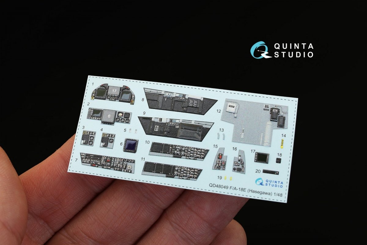 Quinta Studio QD48049 F/A-18E 3D-Printed &amp;amp; coloured Interior on decal paper (for Hasegawa kit) 1/48 – zdjęcie 8