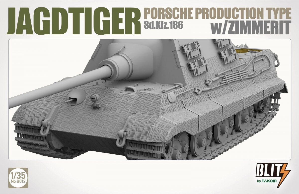 Takom 8012 JAGDTIGER PORSCHE PRODUCTION TYPE Sd.Kfz.186 w/ZIMMERIT 1/35 – zdjęcie 4