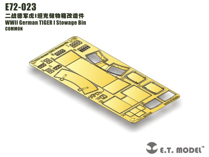 E.T. Model E72-023 WWII German TIGER I Stowage Bin 1/72 – zdjęcie 2