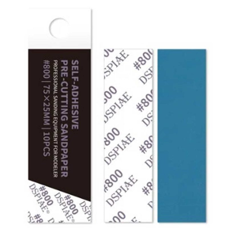 DSPIAE DSP-800 Reusable Self-Adhesive Sandpaper #800 / Samoprzylepny papier ścierny wielokrotnego użytku #800 (75 x 25 mm) 10 pcs