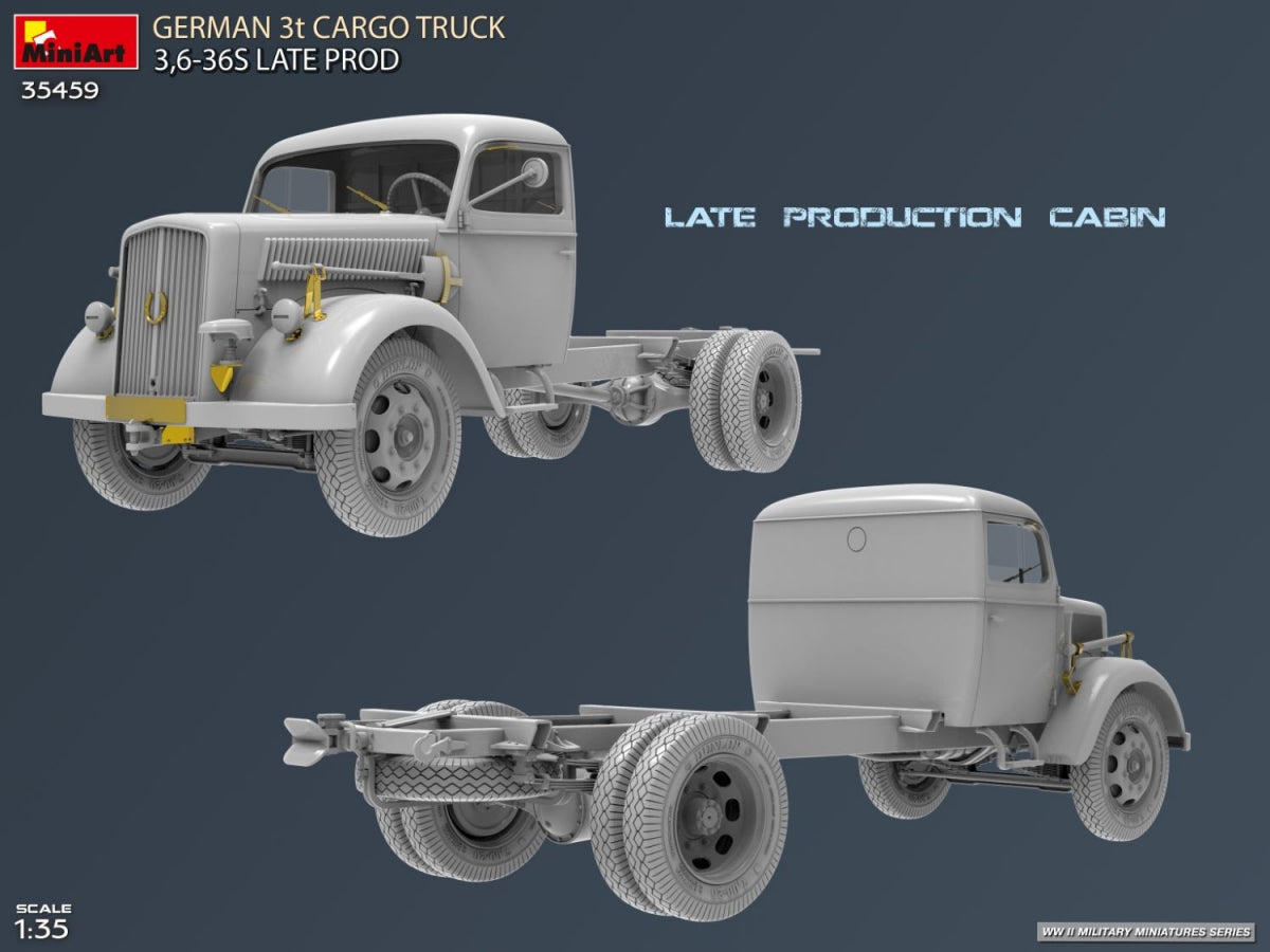 MiniArt 35459 German 3t Cargo Truck 3.5-36s Late Production 1/35 – zdjęcie 8