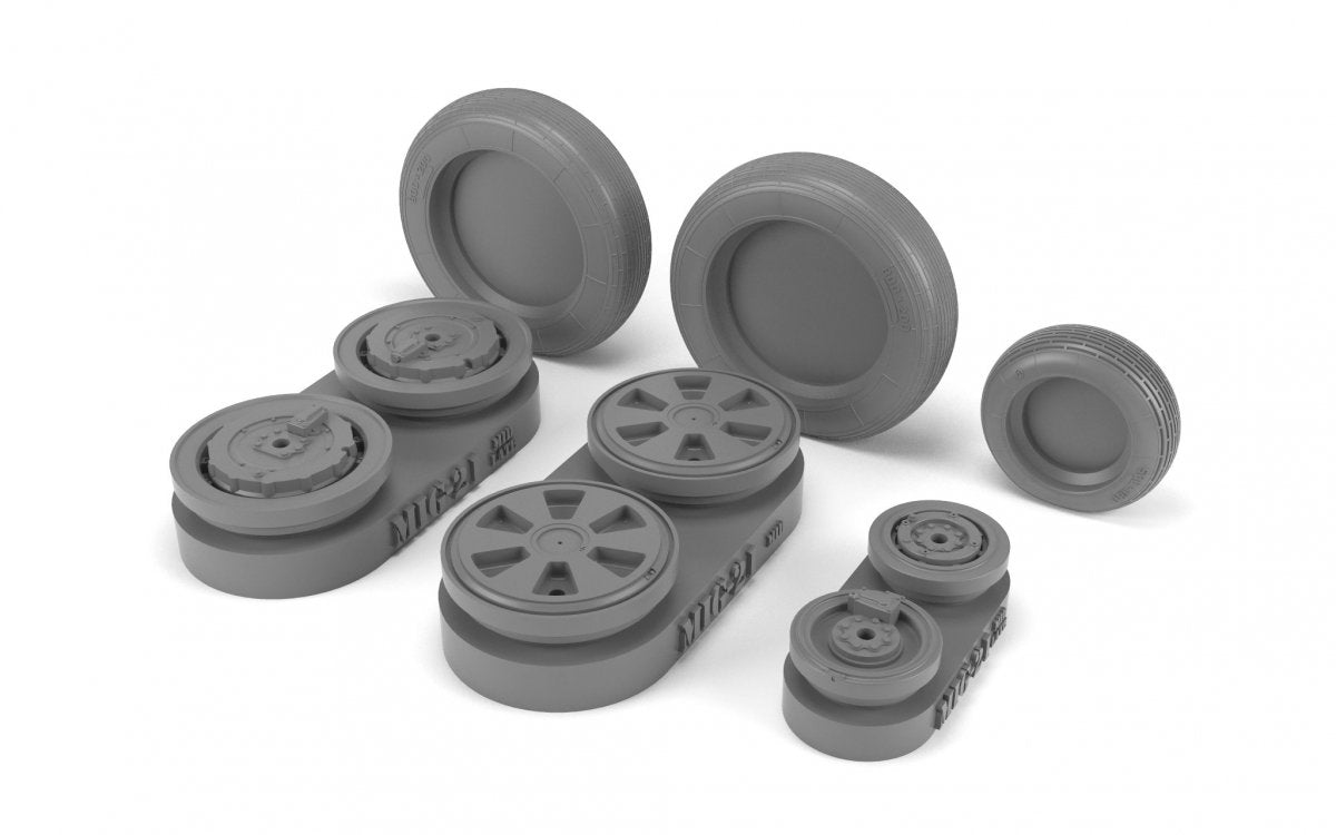 Armory Models AW48028 Mikoyan MiG-21 Fishbed wheels w/ weighted tires, mid production 1/48