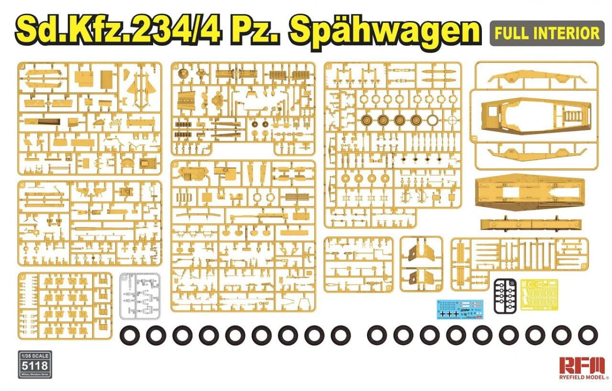Rye Field Model 5118 Sd.Kfz. 234/4 Pz. Spähwagen with Full Interior 1/35 – zdjęcie 2
