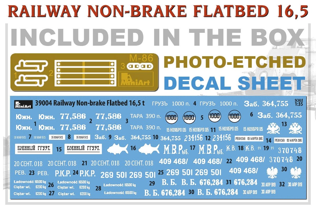 MiniArt 39004 RAILWAY NON-BRAKE FLATBED 16,5 t 1/35 – zdjęcie 9