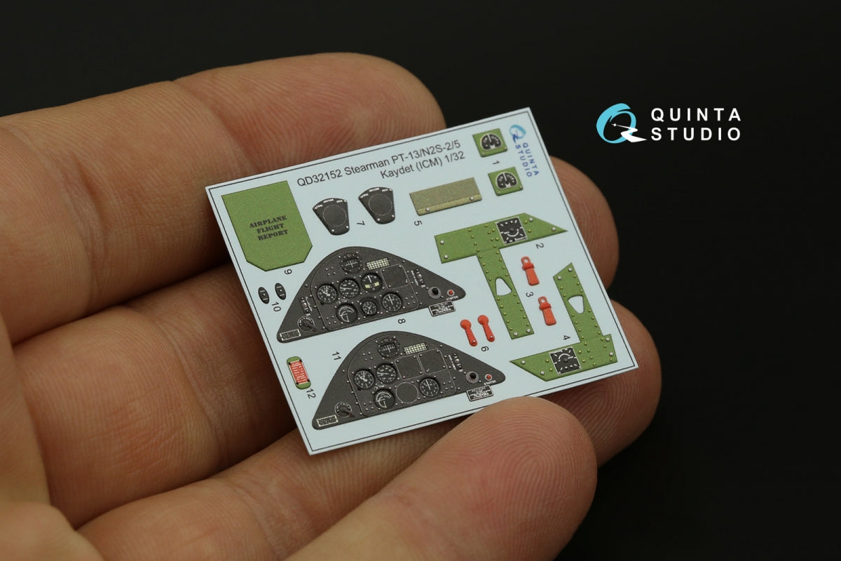 Quinta Studio QD32152 PT-13/N2S-2/5 Kaydet 3D-Printed &amp;amp; colored Interior on decal paper (ICM) 1/32 – image 5