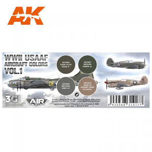 AK Interactive AK11732 WWII USAAF AIRCRAFT COLORS VOL.1 3x17 ml – zdjęcie 2