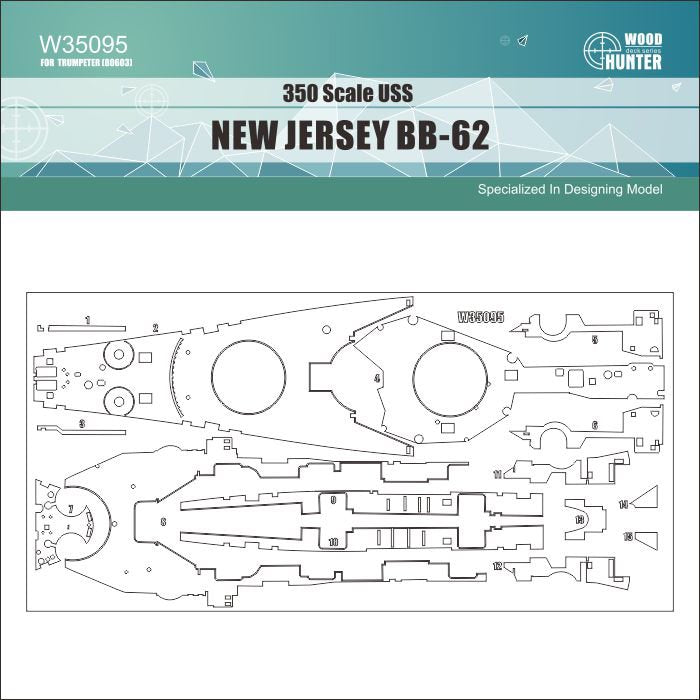 Wood Hunter W35095 USS NEW JERSEY BB-62 1/350 – zdjęcie 2