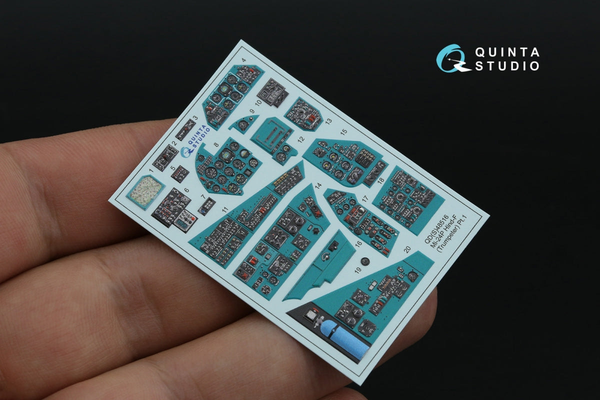Quinta Studio QDS+48516 Mi-24P Hind-F 3D-Printed coloured Interior on decal paper (Trumpeter) (small version) (with 3D-printed resin parts) 1/48 – zdjęcie 3