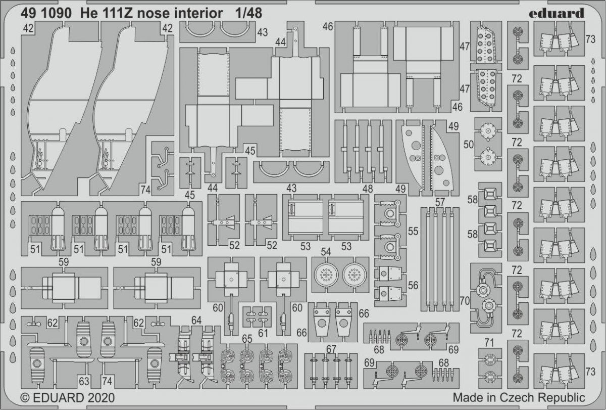 Eduard 491090 He 111Z nose interior 1/48 ICM – image 2