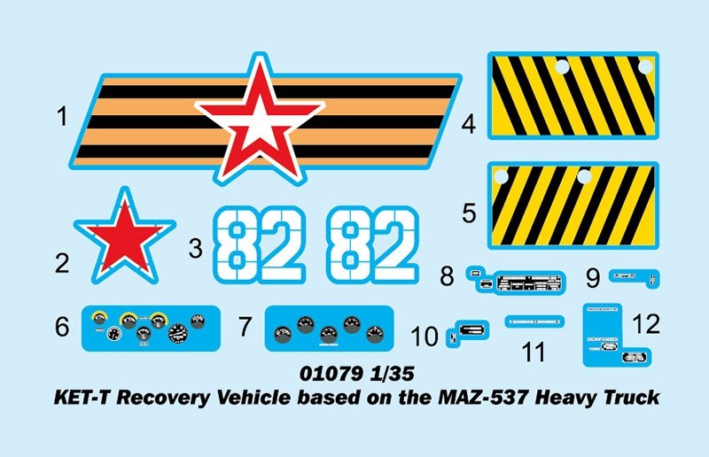 Trumpeter 01079 KET-T Recovery Vehicle Based on MAZ-537 Heavy Truck 1/35 – zdjęcie 18