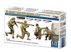 Mirage Hobby 720010 US ASSAULT TEAM WITH BAZOOKA, WW2 US GIs with Bazooka M1A1 Rocket Launcher Normandy, 1944 1/72 – zdjęcie 2
