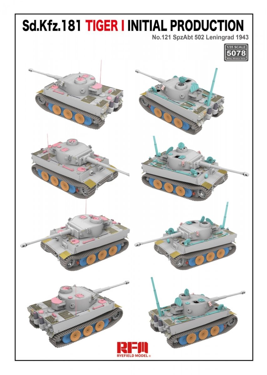 Rye Field Model 5078 Sd.Kfz.181 Tiger I INITIAL PRODUCTION 1/35 – zdjęcie 3