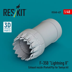 RESKIT RSU48-0437 F-35B &amp;quot;Lightning II&amp;quot; exhaust nozzle (Parked/Fly) for Tamiya kit (3D printed) 1/48