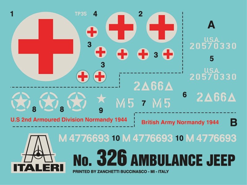 Italeri 0326 1.4 ton. 4 4 AMBULANCE JEEP 1/35 – zdjęcie 7