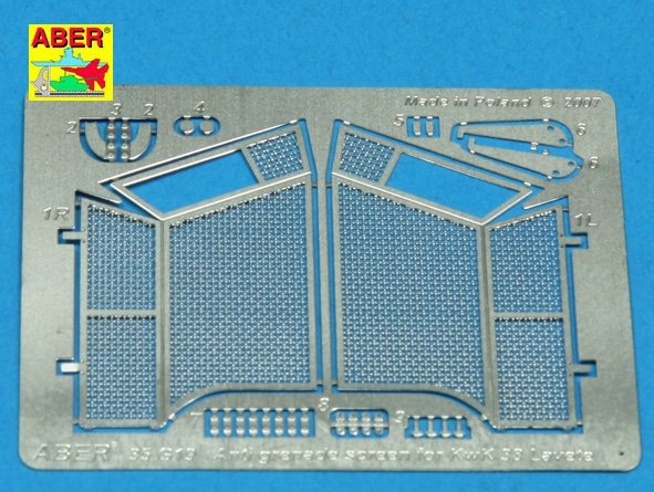 Aber 35G19 Anti grenade screen for KwK 38 Lavete 1/35