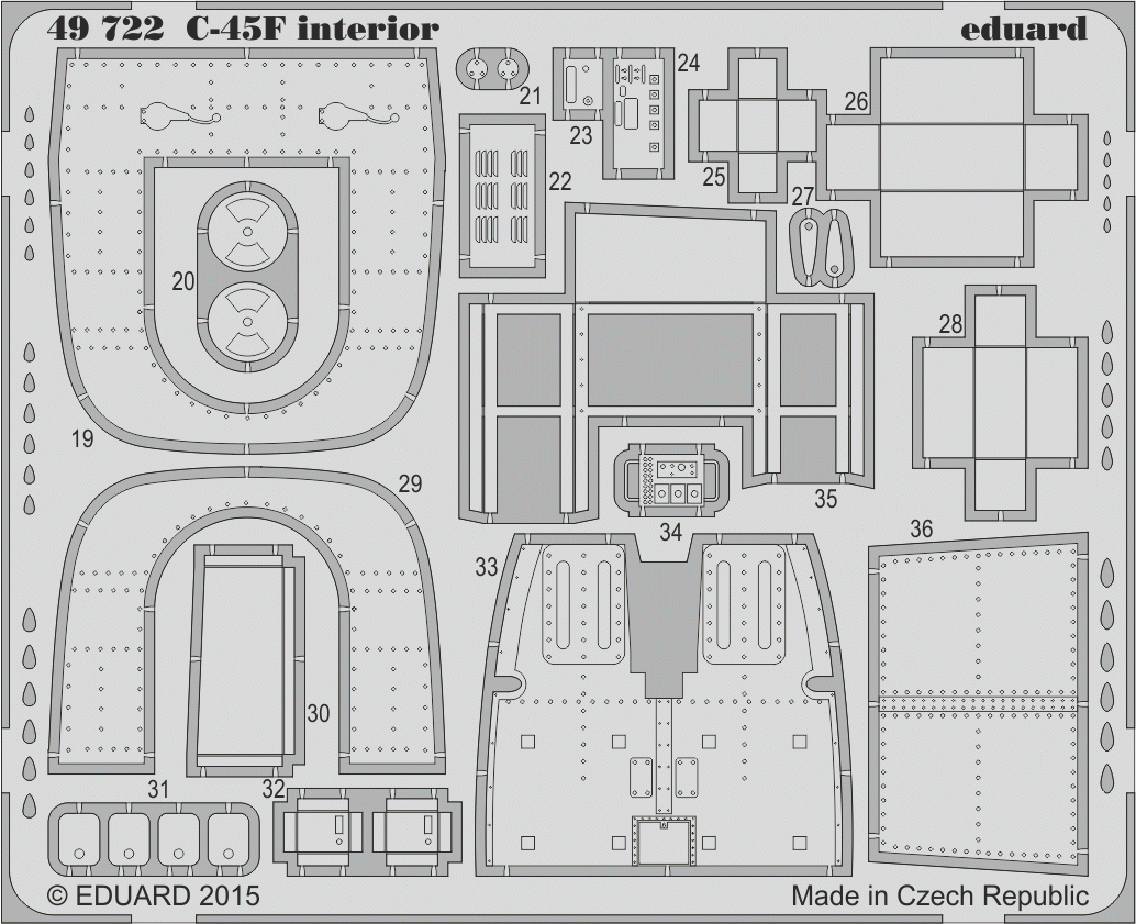 Eduard 49722 C-45F interior SA ICM 1/48