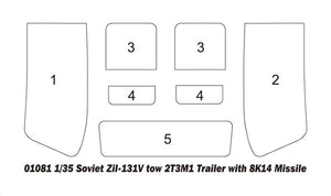 Trumpeter 01081 Soviet Zil-131V tow 2T3M1 Trailer with 8K14 Missil 1/35 – zdjęcie 5