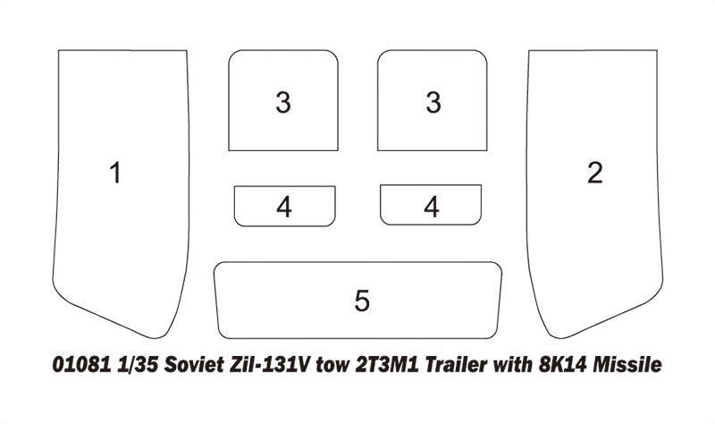 Trumpeter 01081 Soviet Zil-131V tow 2T3M1 Trailer with 8K14 Missil 1/35 – zdjęcie 5