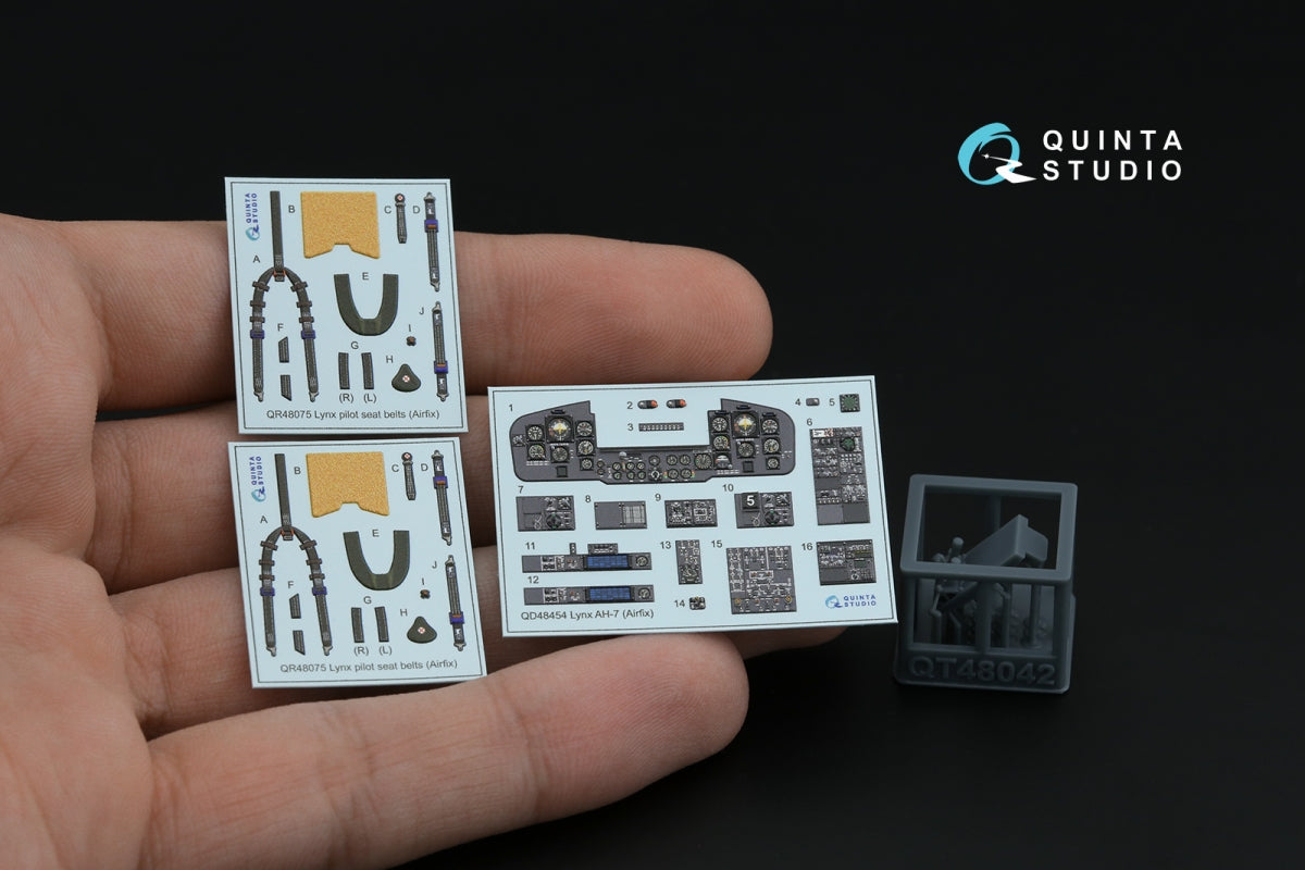Quinta Studio QD+48454 Lynx AH-7 3D-Printed &amp;amp; coloured Interior on decal paper (Airfix) (with 3D-printed resin parts) 1/48 – zdjęcie 12