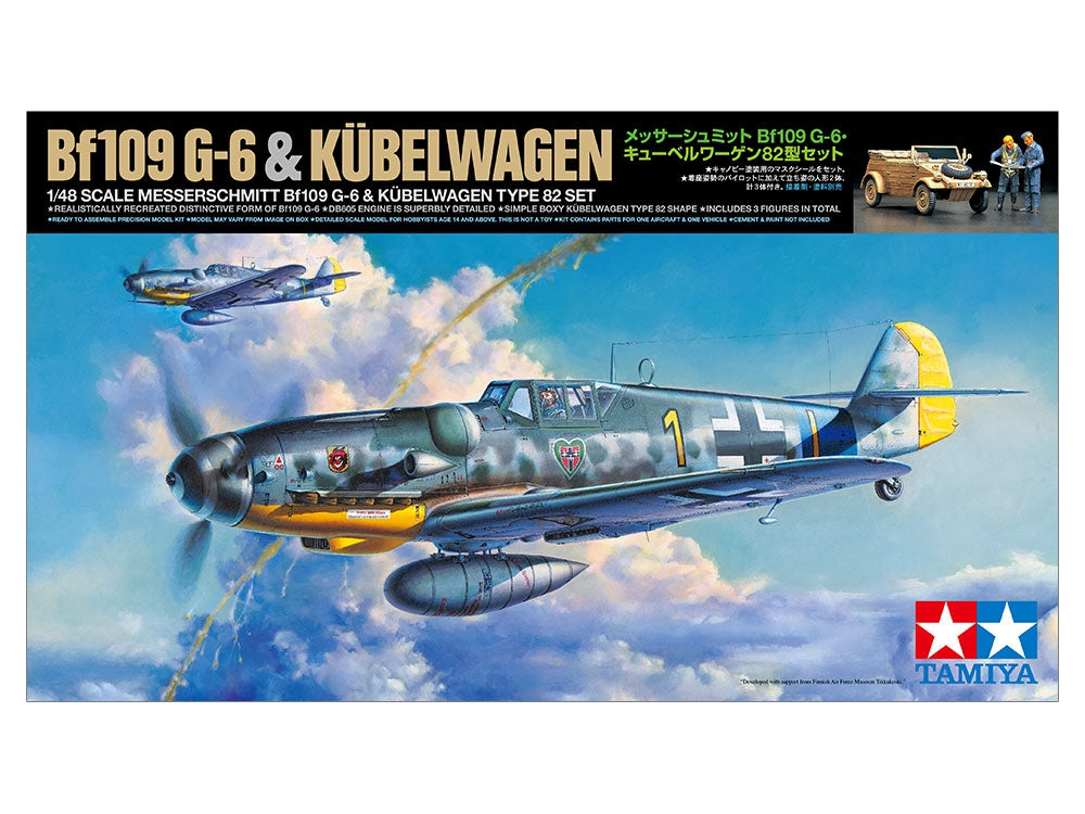 Tamiya 25204 Messerschmitt Bf109 G-6 &amp;amp; Kübelwagen Type 82 Set 1/48 – zdjęcie 2