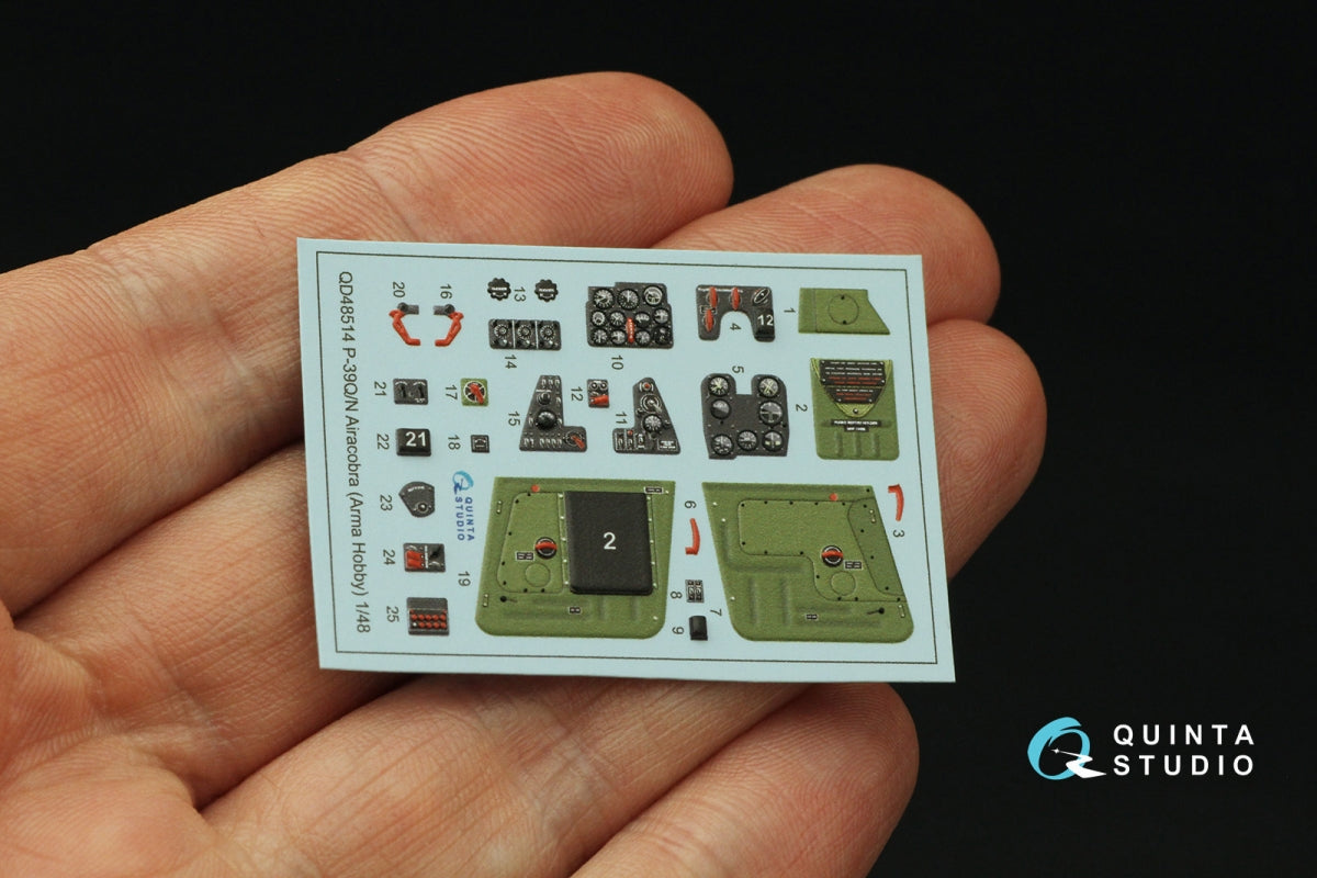 Quinta Studio QD48514 P-39Q/N Airacobra 3D-Printed coloured Interior on decal paper (Arma Hobby) 1/48 – zdjęcie 2