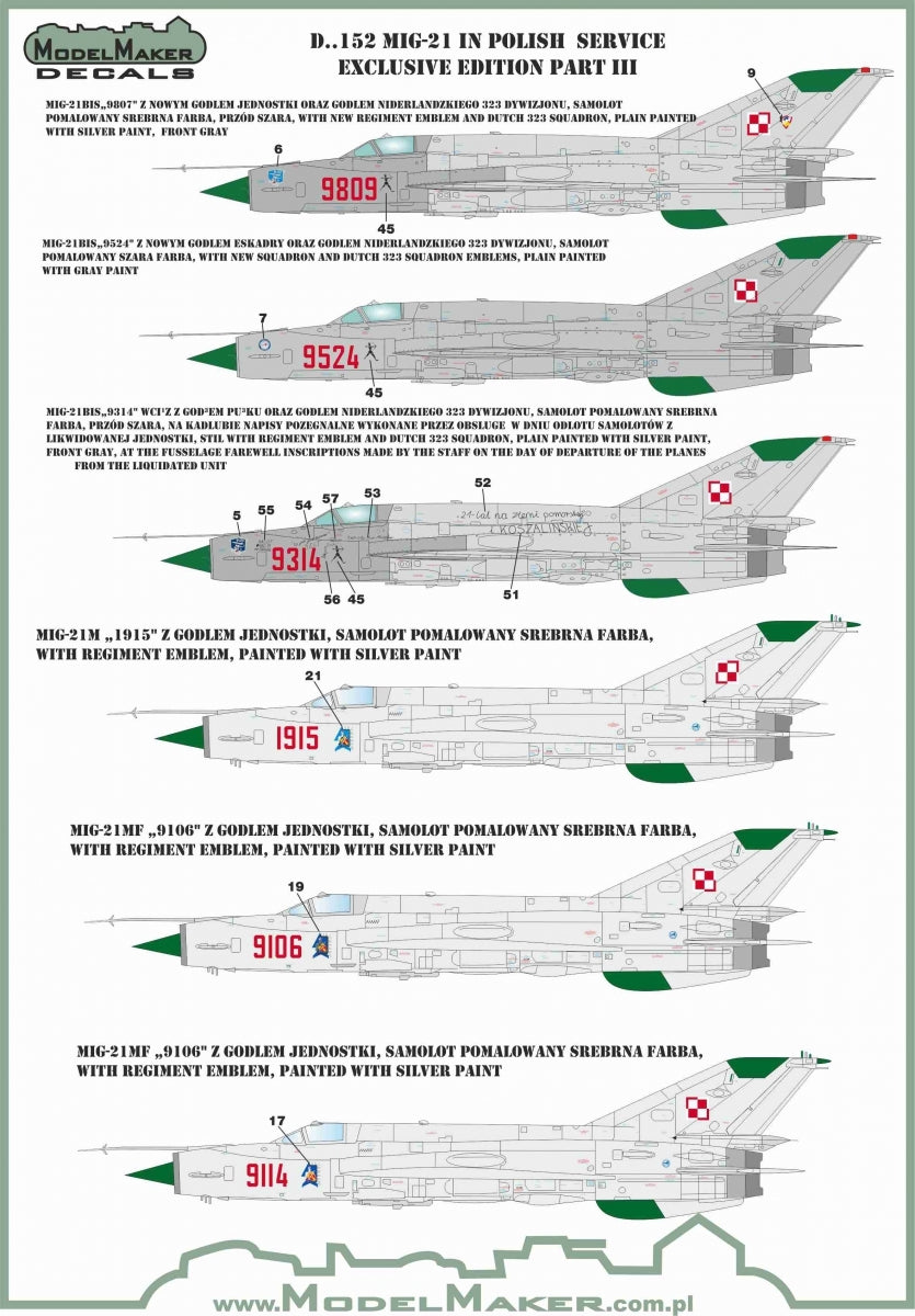 ModelMaker Decals D48152 MiG-21 in Polish service exclusive edition part III 1/48 – image 5