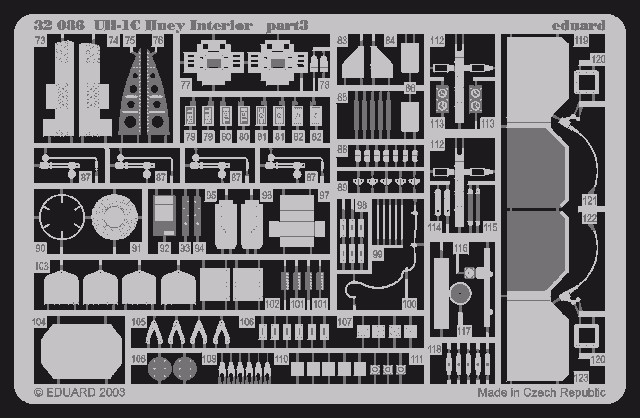 Eduard 32086 UH-1C interior 1/35 ACADEMY, MRC, ITALERI – Bild 3