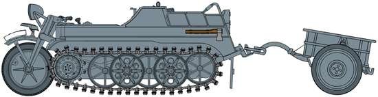 Dragon 6341 Sd.Kfz.2 Kettenkrad Early Production avec Infanteriekarren 1/35 – image 3