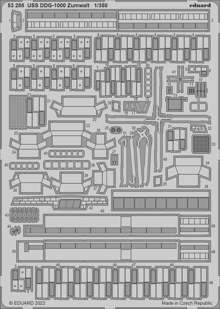 Eduard 53288 USS DDG-1000 Zumwalt SNOWMAN MODELS, TAKOM 1/350