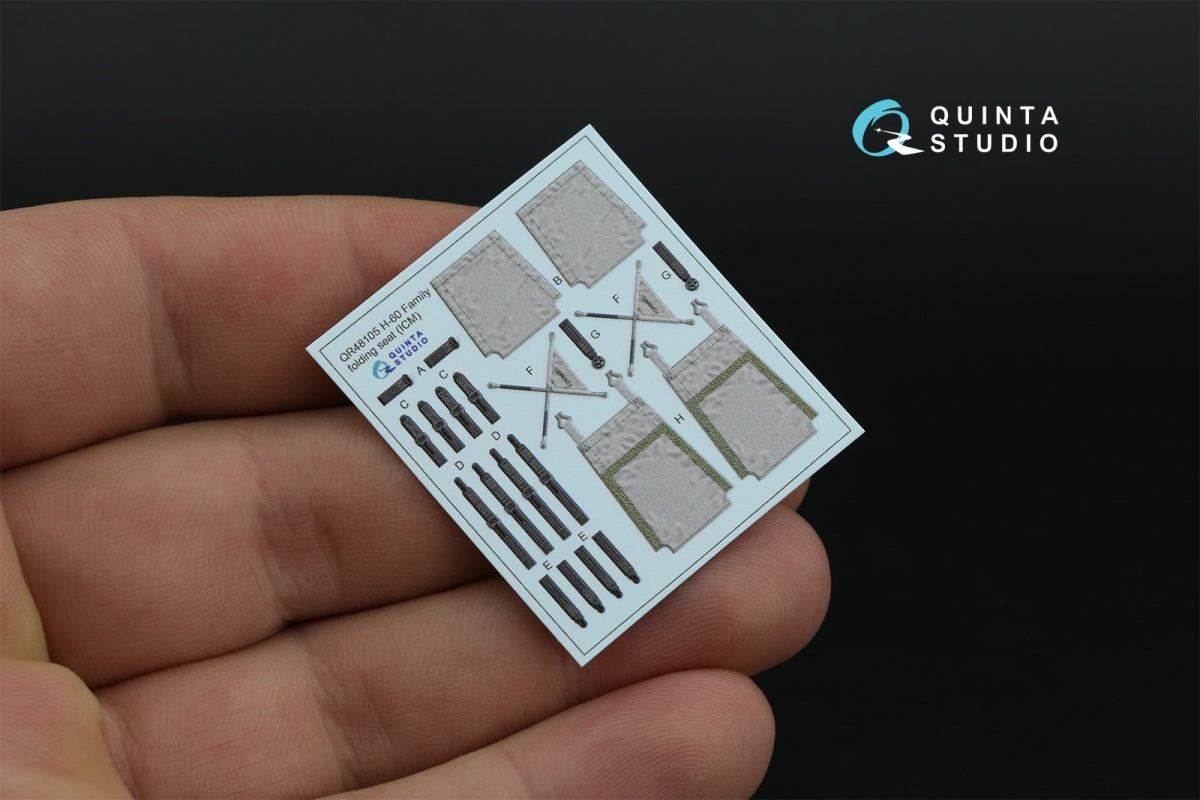 Quinta Studio QR48105 H-60 family folding seat (ICM) 1/48 – zdjęcie 3