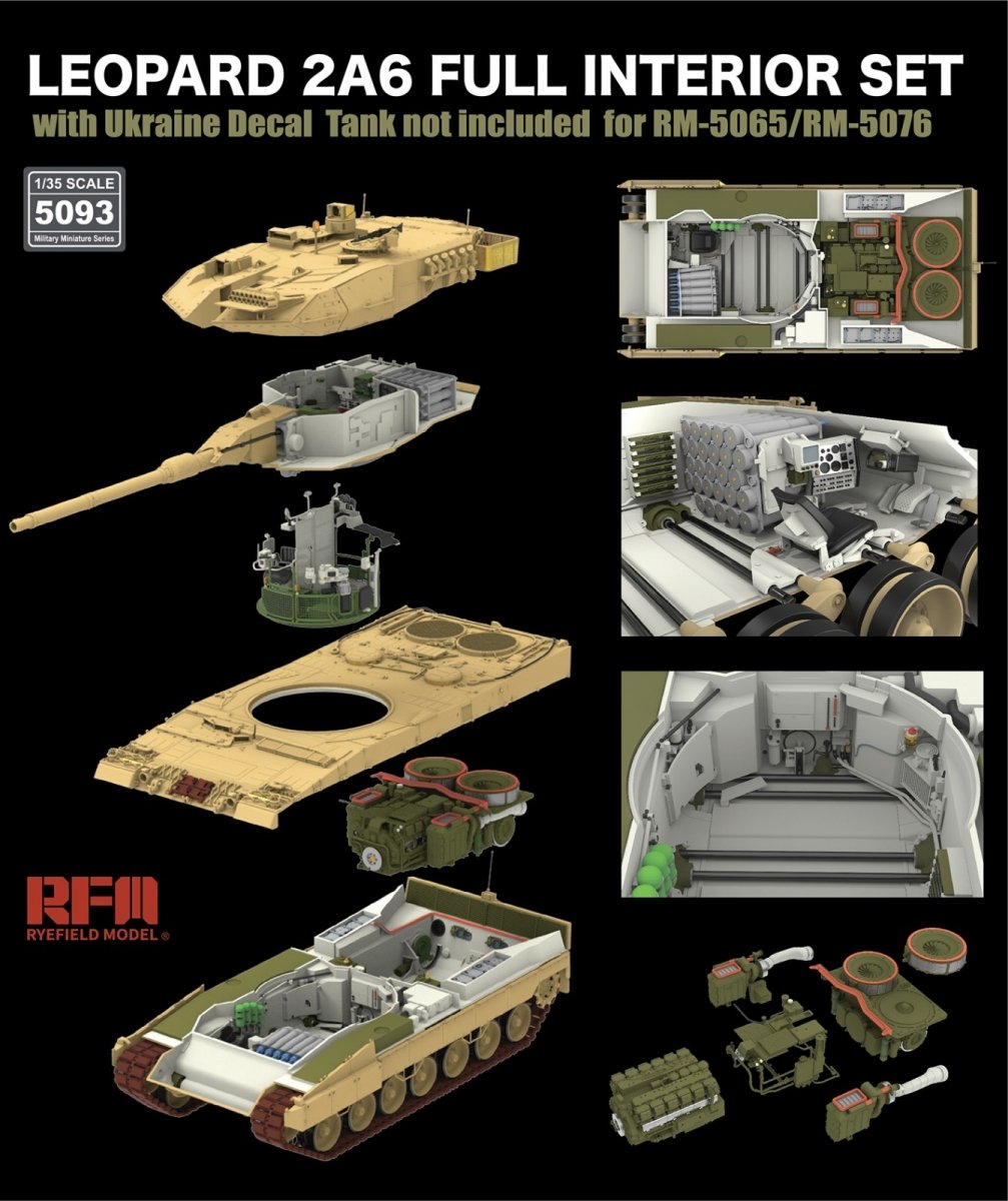 Rye Field Model 5093 LEOPARD 2A6 FULL INTERIOR SET 1/35 – zdjęcie 3