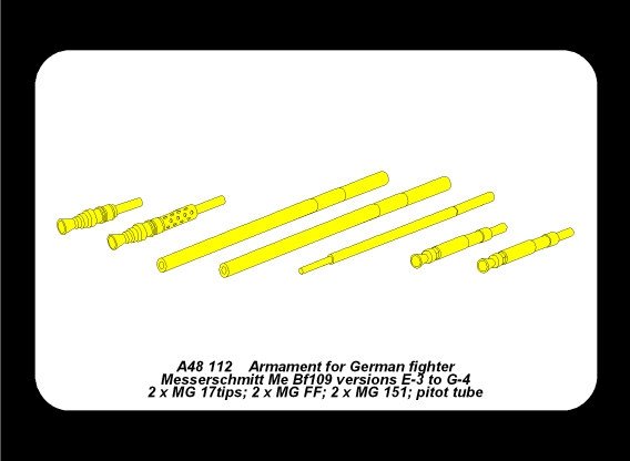 Aber A48 112 Armament for German fighter Me 109E-3 to G-4 1/48 – imagen 4