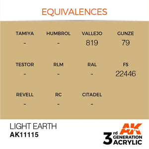 AK Interactive AK11115 LIGHT EARTH – STANDARD 17ml – immagine 3