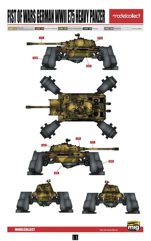Modelcollect UA72107 Fist of War German WWII E75 heavy panzer 1/72 – immagine 3