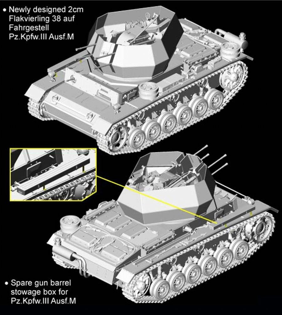 Cyber Hobby 6778 2cm Flakvierling 38 auf Fahrgestell Pz.Kpfw.III Ausf.M 1/35 – image 2