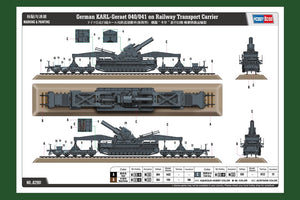 Hobby Boss 82961 German KARL-Geraet 040/041 on Railway Transport Carrier 1/72 – zdjęcie 2