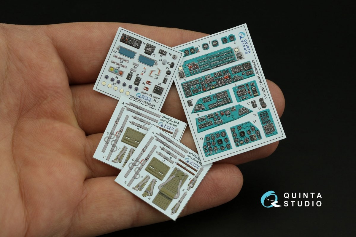 Quinta Studio QD48380 Mi-8MT 3D-Printed &amp;amp; colored Interior on decal paper (AMK) 1/48 – image 4