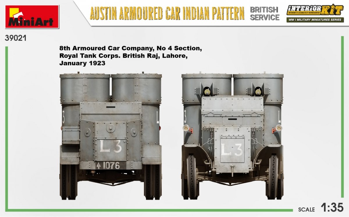 Miniart 39021 AUSTIN ARMORED CAR INDIAN PATTERN. BRITISH SERVICE. INTERIOR KIT 1/35 – image 15