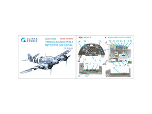 Quinta Studio QDS-48556 Bristol Beaufighter TF.Mk.X 3D-Printed &amp;amp; coloured Interior on decal paper (Tamiya) (small version) 1/48 – zdjęcie 2