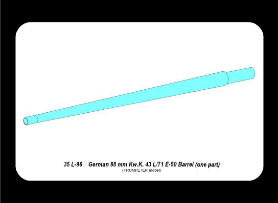 Aber 35L-096 German one part 88mm Kw.K. 43 L/71 barrel for E-50 standard tank 1/35 – immagine 4