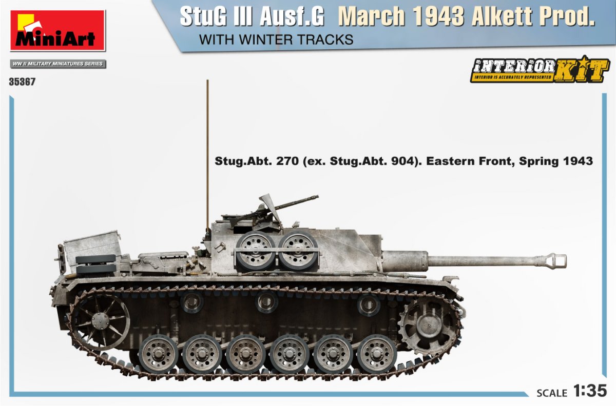 Mini Art 35367 StuG III Ausf. G March 1943 Alkett Prod. WITH WINTER TRACKS. INTERIOR KIT 1/35 – image 3
