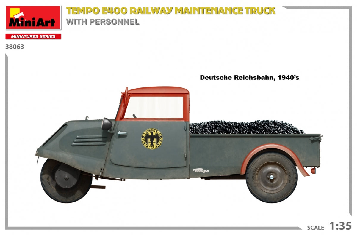 MiniArt 38063 Tempo E400 railway maintenance truck with personnel 1/35 – zdjęcie 8