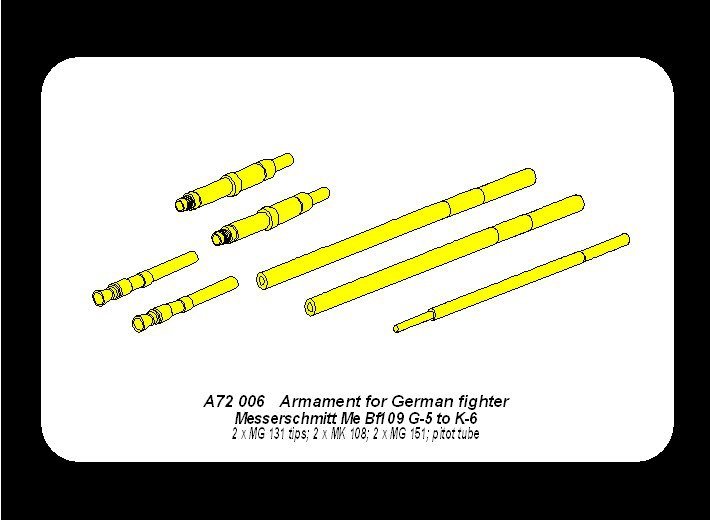 Aber A72 006 Armament for German fighter Me 109G-5 to K-6 1/72 – image 7