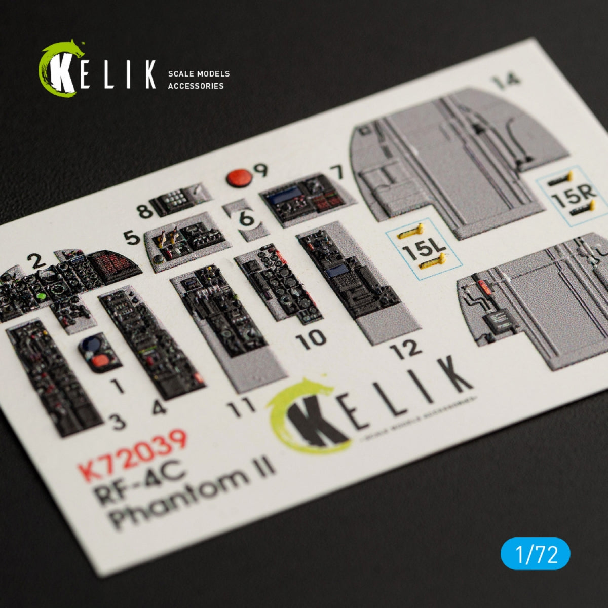 KELIK K72039 RF-4C &amp;quot;PHANTOM II&amp;quot; INTERIOR 3D DECALS FOR HASEGAWA KIT 1/72