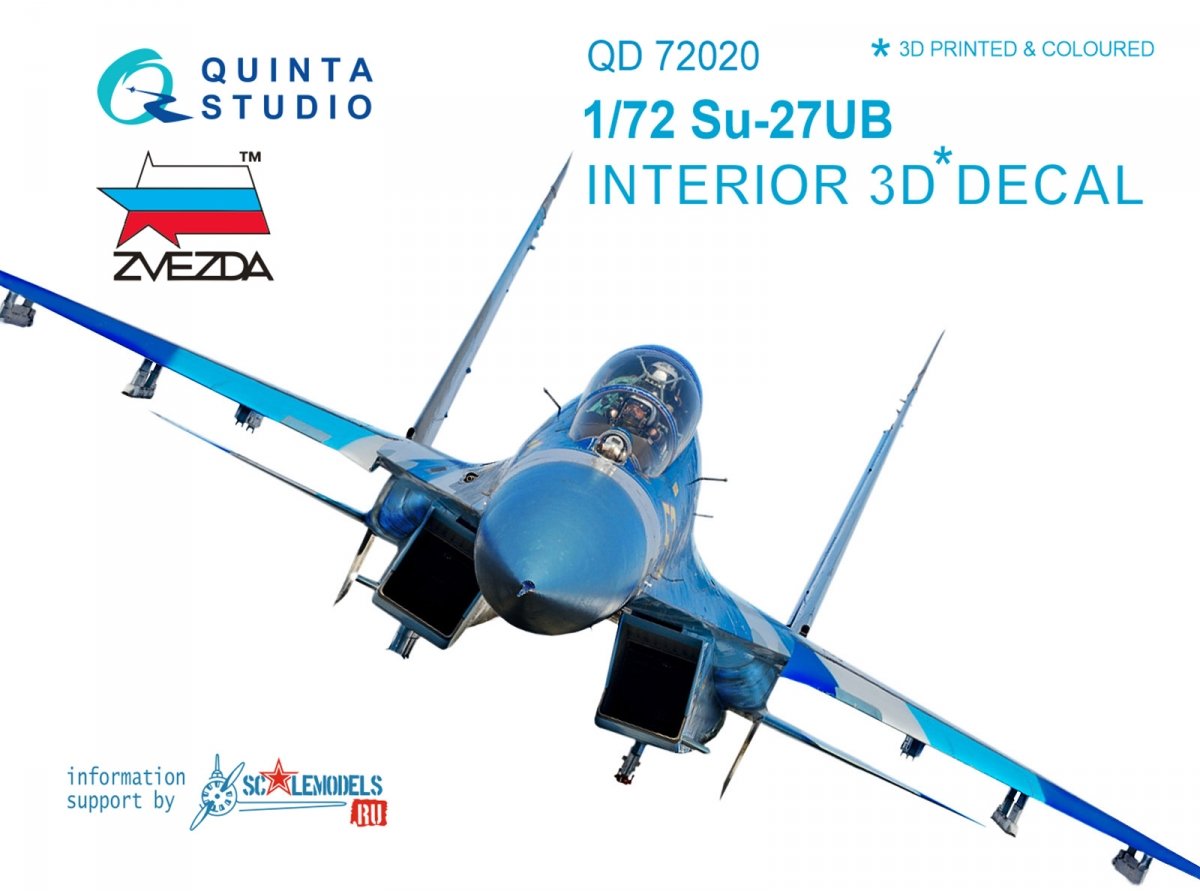 Quinta Studio QD48001 Yak-3 3D-Printed & coloured Interior on decal paper (for 4814 Zvezda kit) 1/48