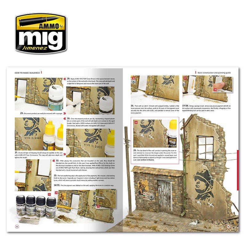 AMMO of Mig Jimenez 6135 HOW TO MAKE BUILDINGS. BASIC CONSTRUCTION AND PAINTING GUIDE (English) – zdjęcie 8