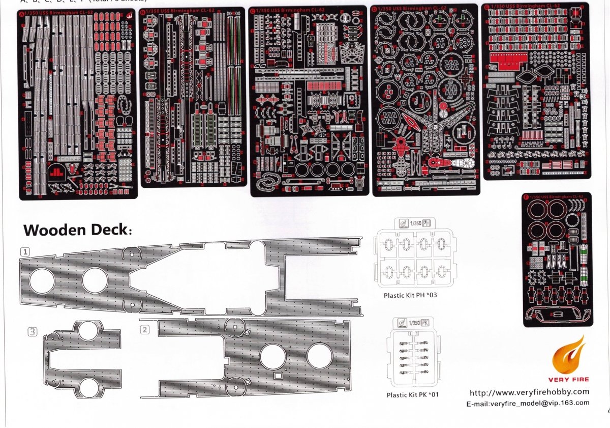 Very Fire VF350921DX US Navy Light Cruiser USS Birmingham CL-62 DX (Deluxe edition) 1/350 – image 3
