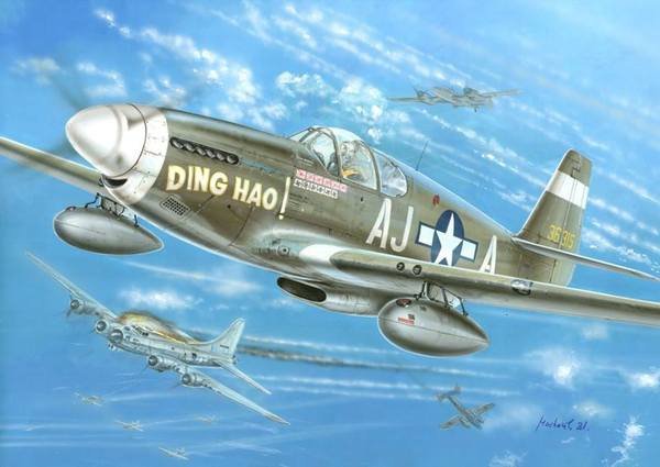 Kovozavody Prostejov KPM0030 P-51B nord-américain Mustang Ding Hao, USAAF 1/72