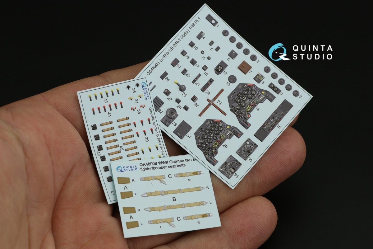 Quinta Studio QD48208 Ju 87B-1/B-2/R-2 3D-Printed &amp;amp; coloured Interior on decal paper ( Airfix ) 1/48 – zdjęcie 11